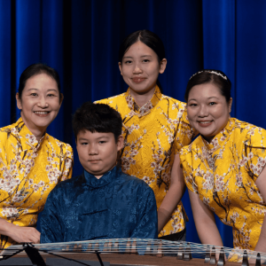 Boston Guzheng Ensemble, from left to right: founder Shin-Yi Yang, Sebastyn Li, Caroline Hu and Kyna Hu. (courtesy artist)