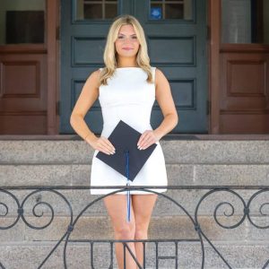 Brooke Harris, a 2020 Saugus High School graduate, celebrates getting her Bachelor of Arts degree in Social Work at the University of New Hampshire in Durham. She seeks a career in social work. (Courtesy photo to The Saugus Advocate)