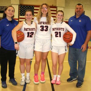 COACHES & CAPTAINS: Shown from left to right: Bella Stamatopoulos, Belma Velic and Haley Belloise with Head Coach Ariana Rivera (at left) and Assistant Coach Michael Micciche. (Advocate photo by Tara Vocino)