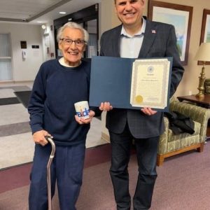 Mayor Gary Christenson wished longtime Malden resident Philomena Brackett a happy 95th birthday.