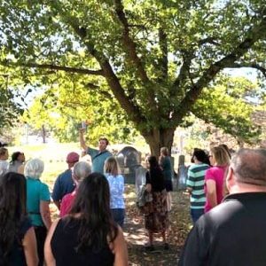 Mark Linehan leads a Bell Rock Cemetery tour. (Courtesy photo)