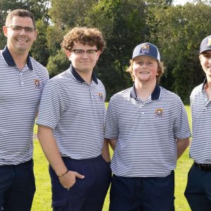 Shown from left to right, Revere/Malden coach Brandon Pezzuto and captains Saul Kruckenberg, Ollie Svendsen and Ryan Coggswell.