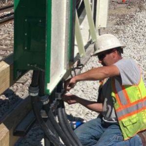 Crews continue conduit installation at Wellington. (Photo courtesy of MBTA)