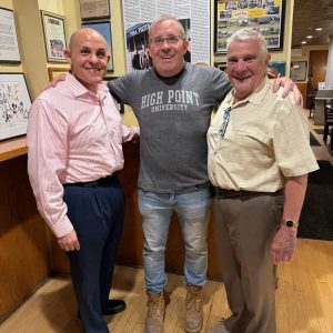 IN GOOD COMPANY: Pisa Pizza owner Joe Crowley is flanked by state representatives, Steve Ultrino, left, and Paul Donato this past week, offering his endorsement of Rep. Donato’s reelection. Crowley, through his popular restaurant, has given back to Malden since he first opened decades ago, supporting youth sports leagues and local charities, to name a few.