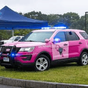 A Mass. State Police Cruiser Painted Pink For October.