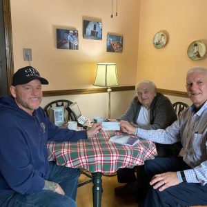 Pictured, future legend Paul Hammersley, current legend Bill Dempsey and Malden icon Dana Brown.