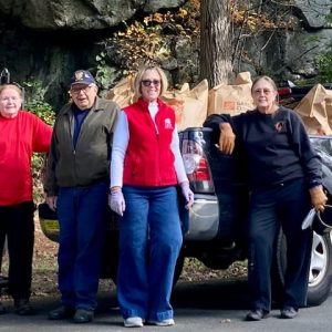 The DAR cleanup team spruced up Appleton’s Pulpit last Sunday. (Courtesy photo to The Saugus Advocate by Joanie Allbee)
