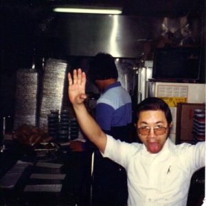 Candid photo at China Garden: early to mid-1980s Donny in foreground, Billy in background. (Peter Levine collection)