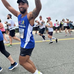 Danny Seng at last year’s Falmouth Road Race in support of brain injury.