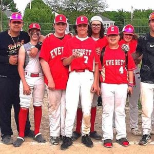 New Everett High school varsity baseball coach Malik Love, fourth, right, is shown with his JV team last spring. Love was promoted to replace Joel Levine, who stepped down from the varsity post, because of family reasons. (Advocate File Photo)