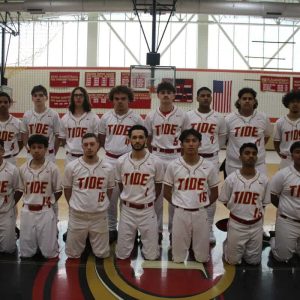 2024 EHS CRIMSON TIDE VARSITY BASEBALL TEAM: Shown from left to right: Top row: Randy Hou, Nordeivy Santana, Charles Govostes, Derek Soper, Isaiah Goffigan, Armani Negron, Jevaun Berberena, Jose Portillo, Albert Santana and Anderson Santiago; bottom row: Reynaldo Santiago, Joel Simpson, Justin Longmore, Alex Lara, Sebastian Fong, Aman Mustafa and Daniel Velasco-Arias.