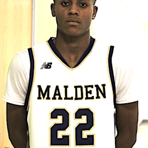 Ezechiel “Zeke” Noelsaint is the senior captain of the Malden High Boys Basketball Team. (Courtesy/Meriam Bouchtout/MHS Blue and Gold)