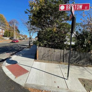 FOR SAFETY’S SAKE: The sidewalk improvements at the corner of Bristow Street and Lincoln Avenue are just a fraction of the 2,260 linear feet of asphalt and concrete sidewalks that have been repaired, replaced or installed this year, according to Town Manager Scott C. Crabtree. (Courtesy Photo to The Saugus Advocate)