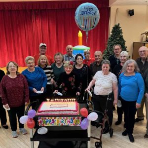 FEBRUARY 2024 BIRTHDAYS: The Senior Center celebrated the collective birthdays of Saugonians for last month on Feb. 23. Pictured from left to right, the seniors included Frances Citro, Darlene Rogers, Alice Mitchell, Patti Ciampa, Ken Strum, Pauline Stewart, Ruth Berg, Jack Doherty, Yolanda Zampitella, Ann Swanson, Jim Testa, Melinda Matthews, Ronald Crain, Teena Deputat, Lydia Collier, Rollin Alcott and Bernadette Wilkinson. (Courtesy photo to The Saugus Advocate)