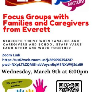 Grupo de enfoque de familias/cuidadores de Everett