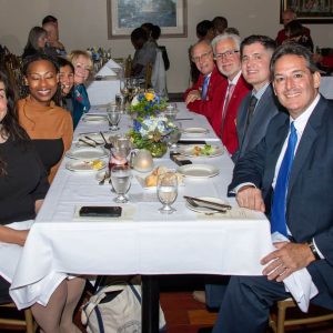 Everett Kiwanis Club President Fred Capone (seated right) and his lovely wife, Michelle (seated left) with members of the Kiwanis Club, including Darren Costa, Past President Lou Morelli and former New England and Bermuda District of Division 12 Kiwanis International Lt. Gov. John Mattuchio. Pictured behind Michelle Capone are Priya Tahiliani and Leslie Mattuchio.