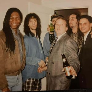 Pictured from left to right: Phil Bynoe, Gary Cherone, (the late) John Mason, MPD George Mackay, Peter F. Levine and Mike Cherone.