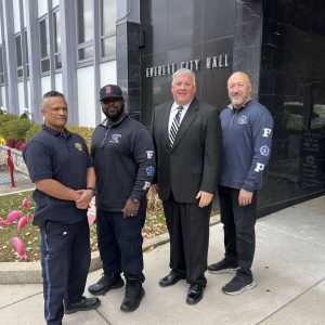 Pictured from left to right: Raoul Goncalves, Jermaine Bellard, candidate Joseph Gaff and Eric Rizza.