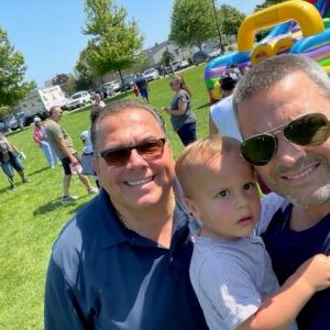 Councillor-at-Large/Candidate for Mayor Gerry Visconti with Stephen Fiore Sr. and Stephen Jr.