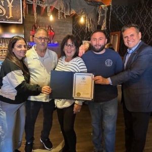From left to right: Jadeane, Richie, Debbie and Ricky Sica and Mayor Gary Christenson. (Courtesy photo)
