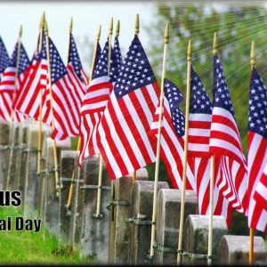 Gravestones in the Revolutionary War Cemetery near the rotary where Central and Main Streets meet were sporting new miniature American flags on Memorial Day weekend. (Courtesy photo to The Saugus Advocate by Charlie Zapolski)