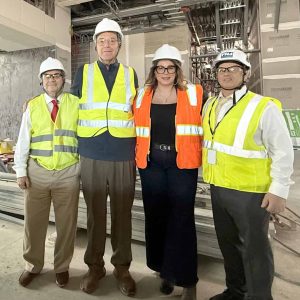 Pictured touring the new Northeast Metro Tech School, from left to right, are, School Committeeman Anthony Caggiano, Rep. Jeffrey Turco, Rep. Jessica Giannino and Superintendent David DiBari.