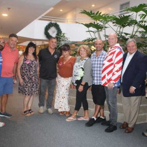 Shown from left to right: Paul Calsimitto, Councillor-at-Large candidate Anthony Parziale, Mike Pepi, Kelly Lampedecchio Edmunds, Robert Impemba, Ward 5 Councillor candidate Angela Guarino-Sawaya, event host Deborah DeAngelis, Councillor-at-Large candidate Stephen Damiano, Jr., Councillor-at-Large candidate Wayne Rose, Mayoral candidate Daniel Rizzo, Kevin O’Malley and Esther Trillo.