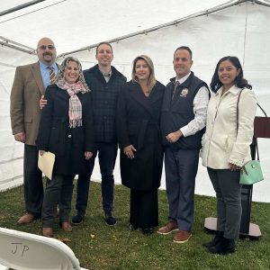 Revere Housing Authority Executive Director Dean Harris, MAPC Deputy Director Lizzi Weyant, MBI Director of Program Development Josh Eichen, State Representative Jessica Ann Giannino, Acting Mayor Patrick Keefe and Revere School Committee Member Jacqueline Monterroso (photo courtesy of MAPC)