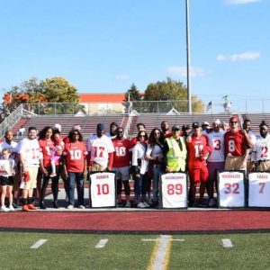 A photo from last year’s Community Bowl, which brought EHS graduates from many different years together to compete in the annual flag football game. (Photo courtesy of the City of Everett)