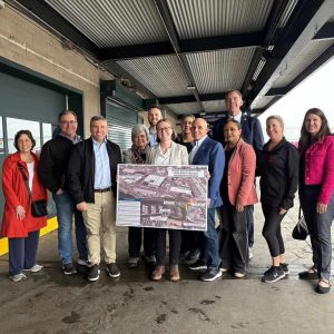 Participants in the tour included Senator Sal DiDomenico and members of the Massachusetts Joint Committee on Emergency Preparedness and Management and the Joint Committee on Federal Funding and Accountability. Committee members in attendance included State Representatives Kathy LaNatra, Kate Donaghue, Steve Ultrino, Estela Reyes, and Jeffrey Turco. Also shown is Everett Mayor Robert Van Campen and members of the Everett city council.