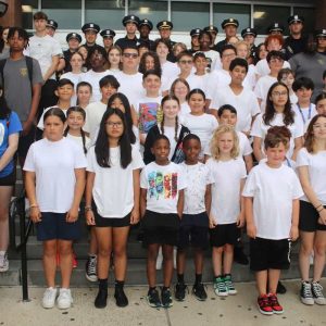 Cadets took a group photo on the EHS steps during Monday’s Junior Police Academy.