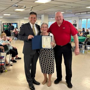 Pictured from left to right: Mayor Gary Christenson, Debbie Lungo and Malden Housing Authority Director Steve Finn.