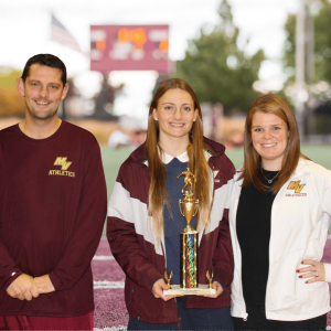 Athletic Director Eric Martin, Lucia Antonucci and Head Coach Katie Morales