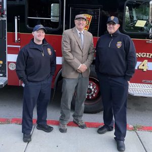 Pictured from left to right: Firefighter Mike Ford, Ward 6 Councillor Stephen Winslow and Local 902 President Ken Guiel. (Photo Courtesy of Stephen Winslow Campaign)