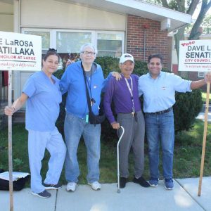 Right to left: City Council At-Large Candidate David LaRosa Senatillaka, Reynaldo Torres, Tony Luongo, and Anna Trinidad.