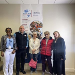 Pictured from left to right: IFSI Malden Administration Associate Farah Noze, Forestdale Park Director of Community Relations Michael Giurleo, Forestdale Park residents Nancy Durand and Carmen Ledbury and Forestdale Park EnrichedLIFE Director Molly Spindler. (Courtesy photo)