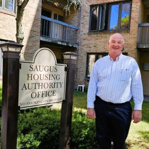 IN LISTENING MODE: New Saugus Housing Authority Executive Director Joseph A. Hart said he hopes to meet and talk to as many residents as possible as he visits Housing Authority properties. (Saugus Advocate photo by Mark E. Vogler)