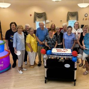 JULY BIRTHDAYS: The Saugus Senior Center recognized 13 residents who celebrated their birthdays collectively at the Senior Center on Friday, July 25. Pictured from left to right: First row: Henrietta Belyea, Anne Tucker, Bill Bidmead, Eleanor Blaney, Cathy Dortona, Lucielle Moisture, Kathy Billings and Donna McNeil; back row: Annette Reed, Diane Corkey, Diane McConnell, Mary McKenzie and Danielle LeBlanc. (Courtesy Photo to The Saugus Advocate)