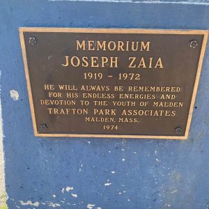 Joe Zaia memorial at Macdonald Stadium on Pearl Street.