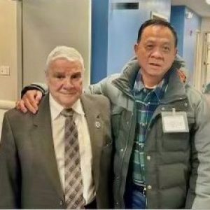 State Representative Paul Donato is shown with Jason Law, a member of the Mystic Valley Elder Services Planning, Advocacy and Oversight Committee. Law serves the Asian community as he is fluent in Cantonese, Mandarin and Vietnamese.  (Courtesy photo)