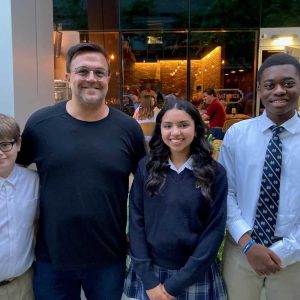 Jordan Demetrio ’27, Lisbeth Monteagudo ’25, and David Beauvoir ’26