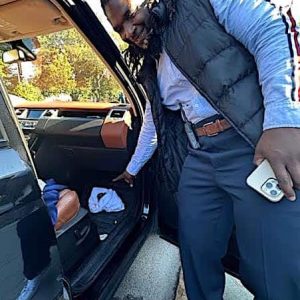 LIFE SAVER: Malden High School football Head Coach and newly appointed Dean of Students Witche Exilhomme points out the baby rabbit that he saved at the football stadium, which is now in good hands and recovering from its injuries.