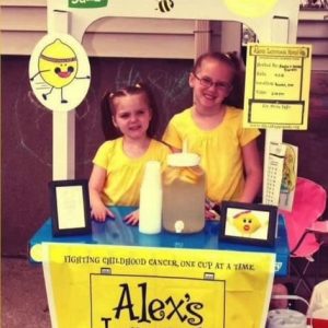 The Lemonettes, Jordan and Kayla Martelli, hosting their first lemonade stand in 2012.