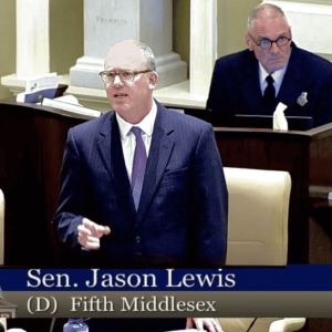 State Senator Jason Lewis is shown addressing his colleagues recently.
