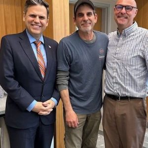 Pictured from left to right: Mayor Gary Christenson, Cemetery Director/Malden Tree Warden Chris Rosa and Mass. Tree Wardens and Foresters Association President Ed Olsen. (Courtesy of the City of Malden)
