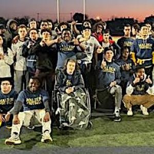 MALDEN-MEDFORD UNIFIED TEAMS: The Unified Flag Football Teams from Malden High and Medford High gathered together after the game.
