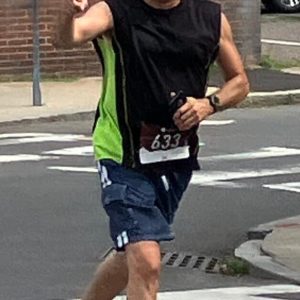 Highland Ave.’s Mike Cherone channeling his inner David McGillivray at the 2024 Irish American Labor Day Road Race.