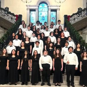 The Malden High School Concert Choir performed at the Massachusetts State House for the 20th time for the holiday season. (Courtesy/ Malden High School Blue and Gold)