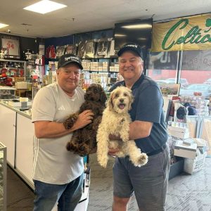 Phil with Mick & Dr. Mark G. with Yogi at Sportsworld in Saugus