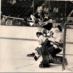 Mikey Powers scoring (I believe) goal number three 47 years ago at the Beanpot at the Boston Garden.